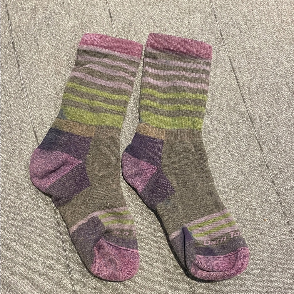 Darn Tough, Women's Striped Wool Socks - Purple and Green